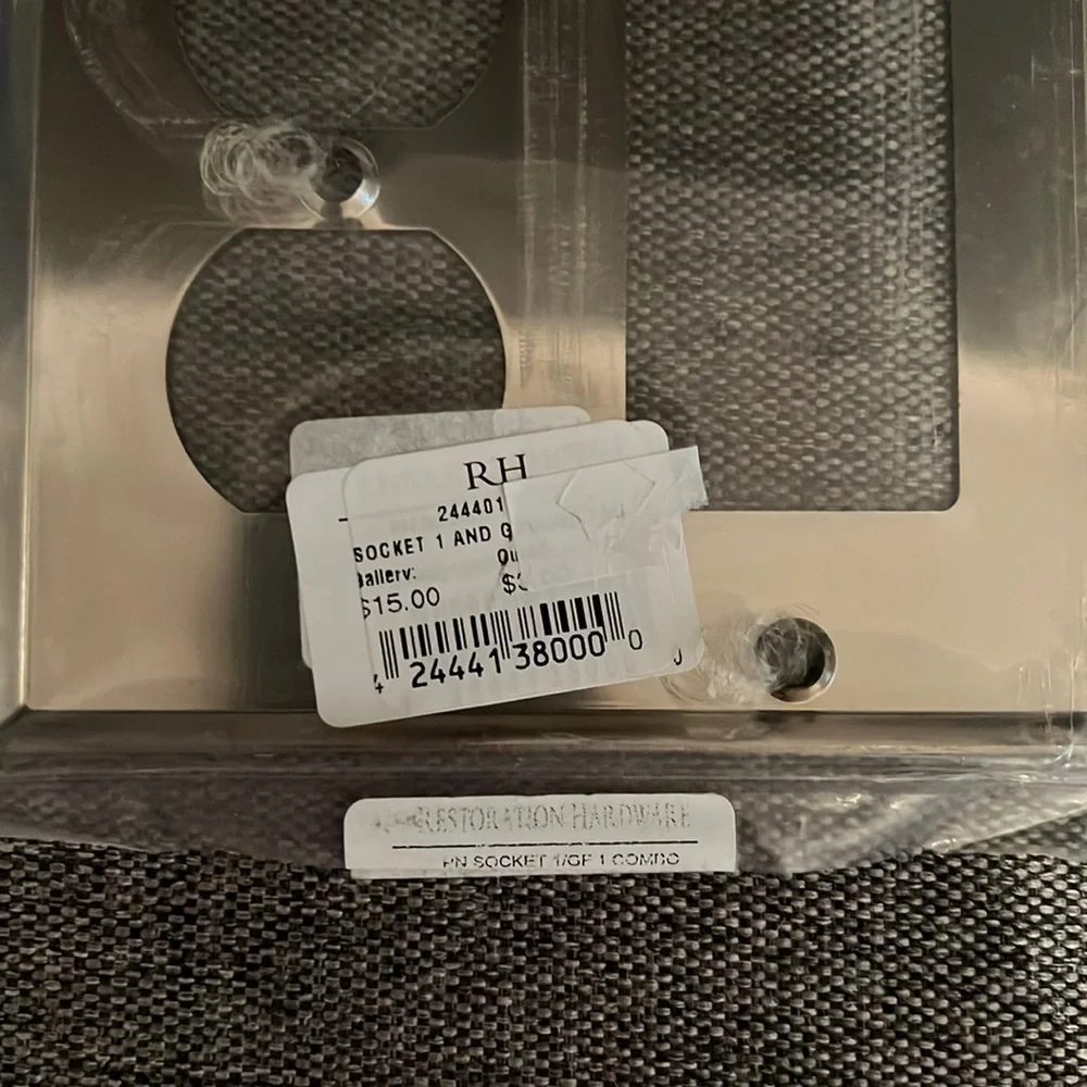 Restoration Hardware Nickel Socket and Ground Faceplate NWT